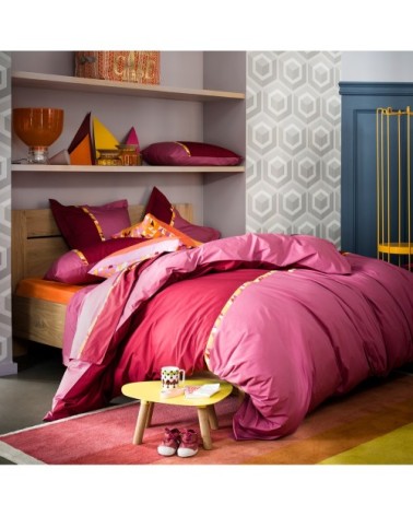 Taie d'oreiller bensimon en percale de coton rose 50x70