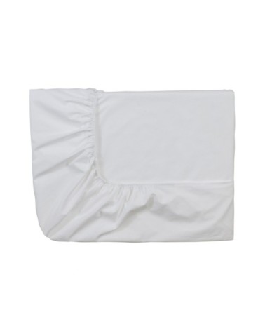 Drap housse uni en coton blanc 200x200