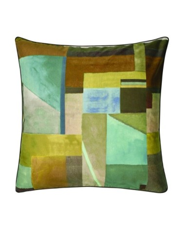 Taie d'oreiller imprimée en percale de coton marron 65x65