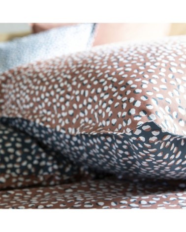 Housse de couette imprimée en coton bleu 260x240