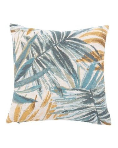 Housse de coussin motif feuillage tissé jacquard 40x40