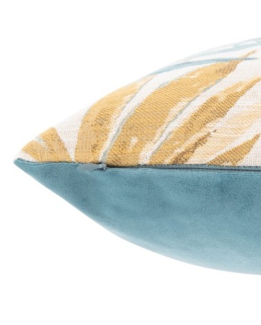 Housse de coussin motif feuillage tissé jacquard 40x40