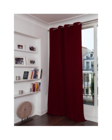 Rideau phonique thermique occultant rouge grenat 140x300
