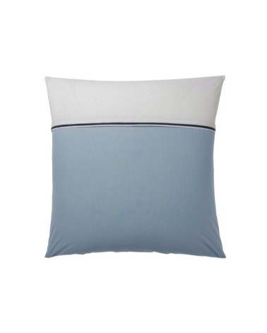 Taie d'oreiller en coton turquoise et blanc 63 x 63