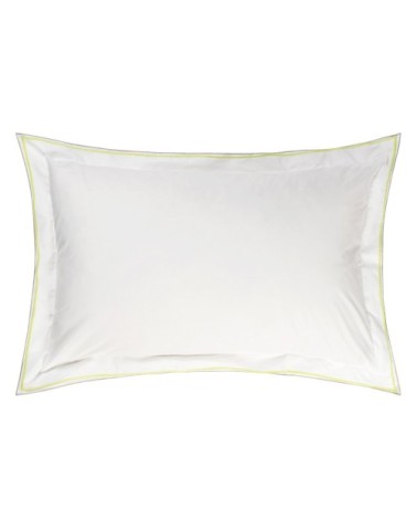 Taie d'oreiller bicolore unie en coton 50x75