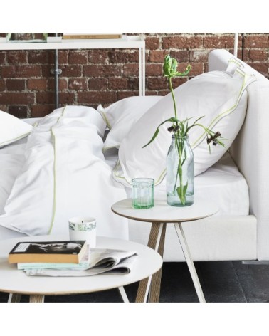 Taie d'oreiller bicolore unie en coton 50x75