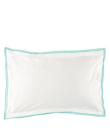 Taie d'oreiller bicolore unie en coton 50x75