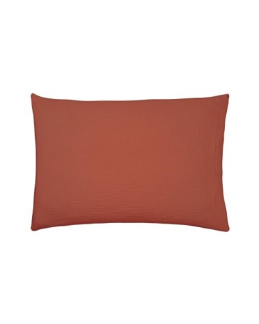 Taie d'oreiller en coton orange 50x75