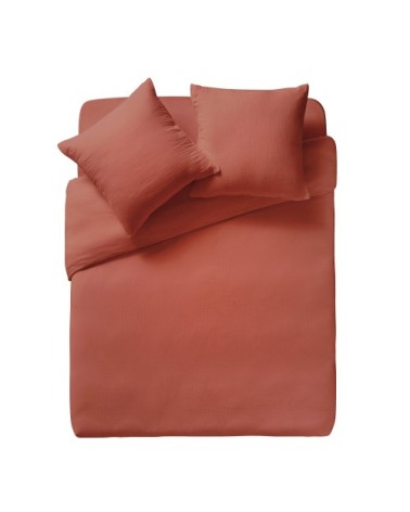 Taie d'oreiller en coton orange 50x75