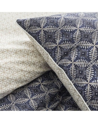 Taie d'oreiller carrée en coton bleu 65x65