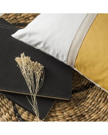 Taie d'oreiller rectangle bicolore en coton 50x70