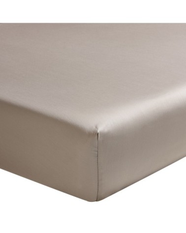 Drap housse uni en satin de coton gris cendre 160x200