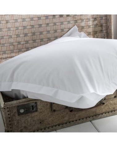Drap housse uni en coton blanc 140x200
