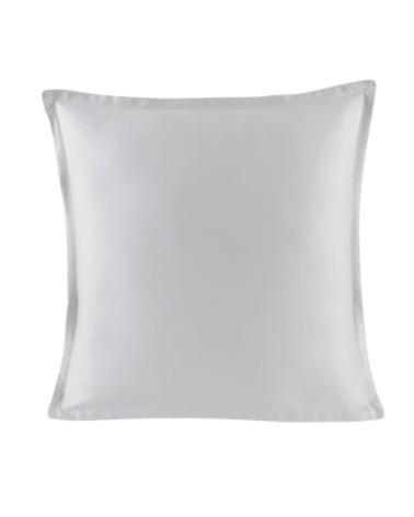 Taie d'oreiller en satin de coton gris argent 31x42