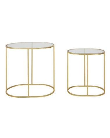 Bouts de canapé en verre et en métal doré (x2)