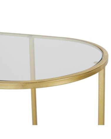 Bouts de canapé en verre et en métal doré (x2)