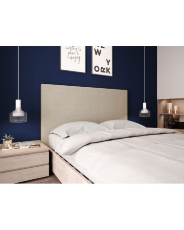 Tête de lit lisse en tissu - beige - 140 cm