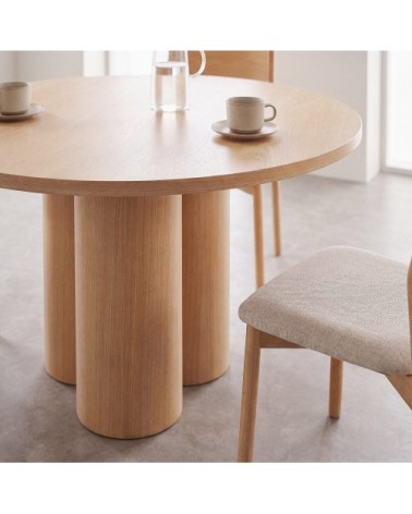 Table à manger ronde pied totem, 6/8 personnes, D150 cm