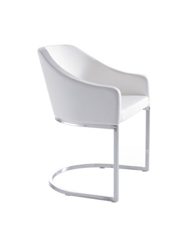 Chaise en croûte de cuir et acier chromé