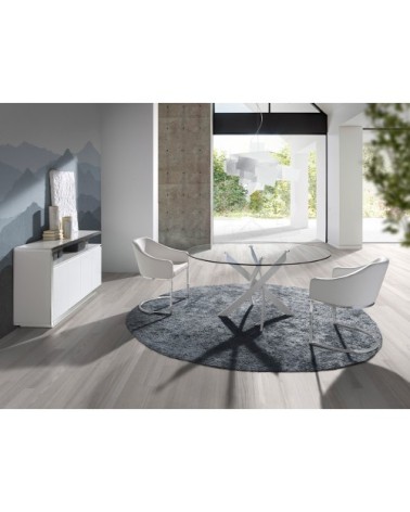 Chaise en croûte de cuir et acier chromé