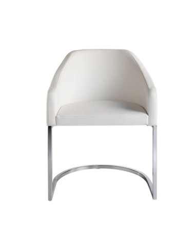 Chaise en croûte de cuir et acier chromé