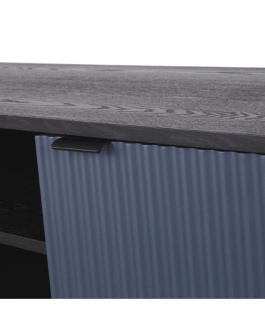 Meuble TV 2 portes 1 étagère bleu