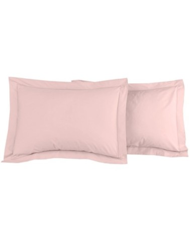 Lot de 2 taies d'oreiller en percale de coton poudre 50x70 cm