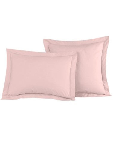 Lot de 2 taies d'oreiller en percale de coton poudre 50x70 cm