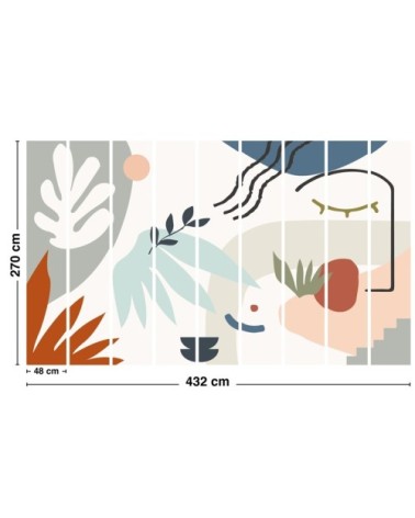 Papier Peint Panoramique L432xH270cm Multicolore