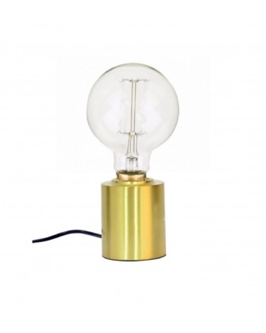 Lampe à Poser Ronde en Métal Doré