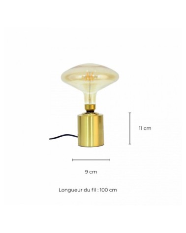 Lampe à Poser Ronde en Métal Doré