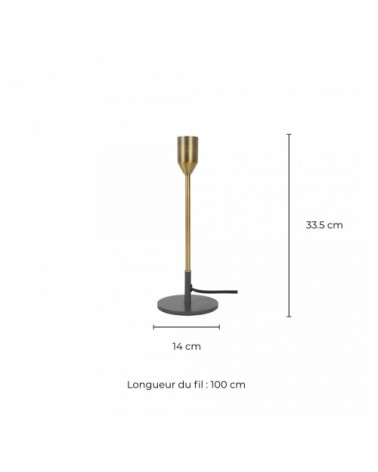 Lampe à Poser en Métal Doré et Gris