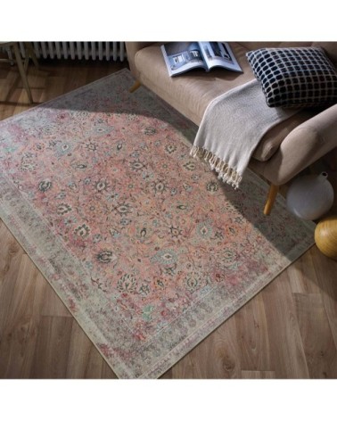 Tapis ethnique berbère en polyester rose 80x150