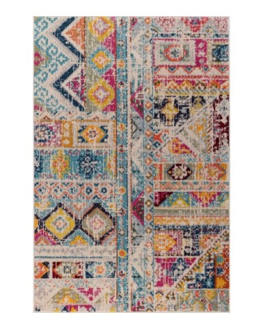 Tapis salon moderne en laine artificielle multicolore 120X170