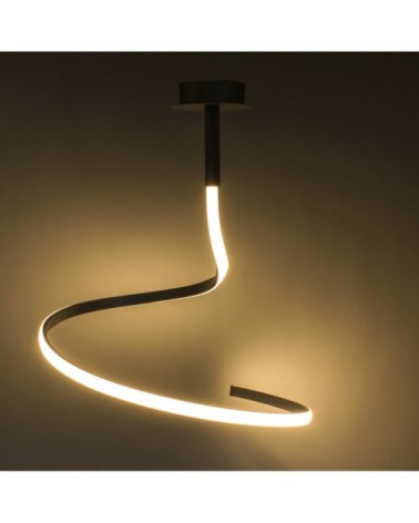 Plafonnier en métal argenté