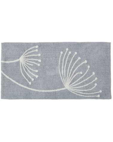 Tapis de bain en coton fantaisie gris 60x120cm