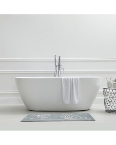 Tapis de bain en coton fantaisie gris 60x120cm