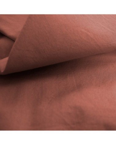 Drap-housse uni en coton lavé Terre Cuite 90x190/200cm - Bonnet 30cm