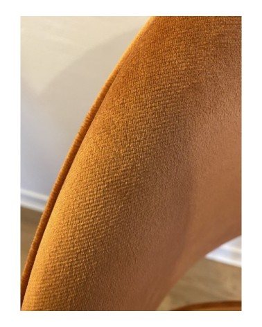 Chaise de salle a manger en velours orange