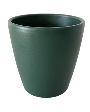 Cache pot émeraude en céramique H14cm