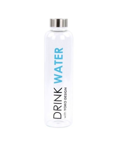 Bouteille en verre 750 ml drink water avec coffret