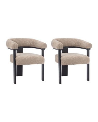 Lot de 2 chaises noir, taupe