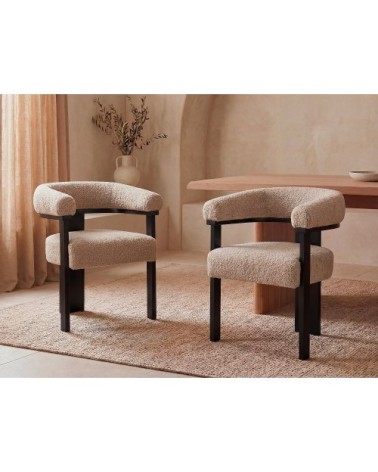 Lot de 2 chaises noir, taupe