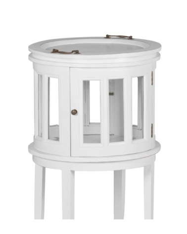 Table porte liqueur en bois blanc D 50 cm