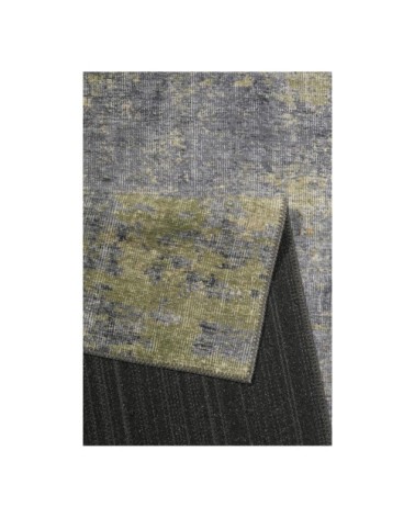 Tapis rayé vintage en polyester gris 120x170