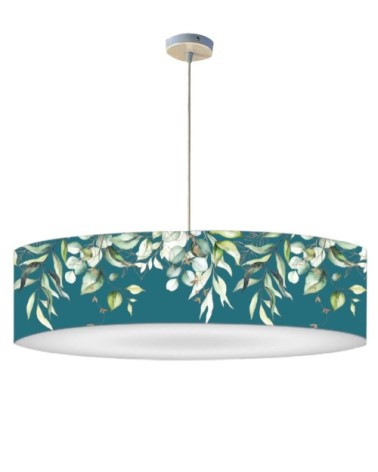 Abat-jour suspension bleu canard D 60 cm