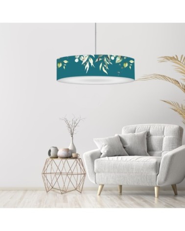 Abat-jour suspension bleu canard D 60 cm