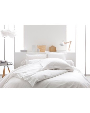 Taie d'oreiller uni en Coton Blanc 50x70 cm