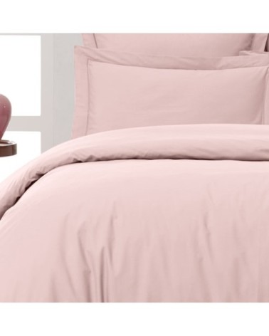 Drap plat en percale de coton  poudre 240x300 cm