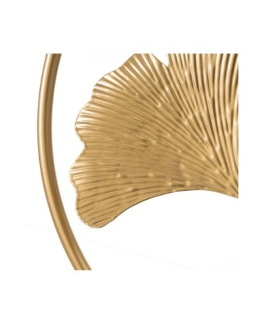 Set de 2 décorations murales rondes feuilles gingko métal doré